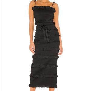 V. Chapman Black Midi Dress